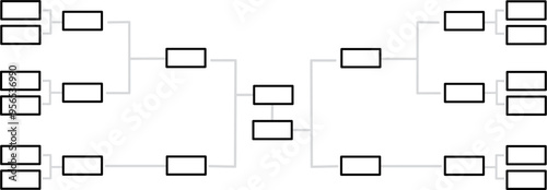 Comprehensive Tournament Bracket Template - Large Vector Outline for Multi-Round Competitions and Elimination Events