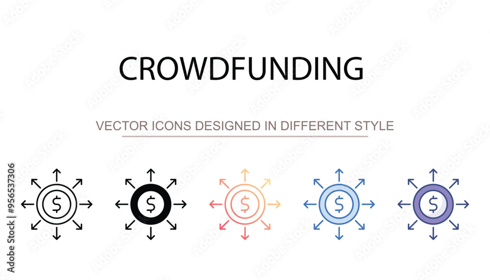 Obraz premium Crowdfunding design with white background stock illustration