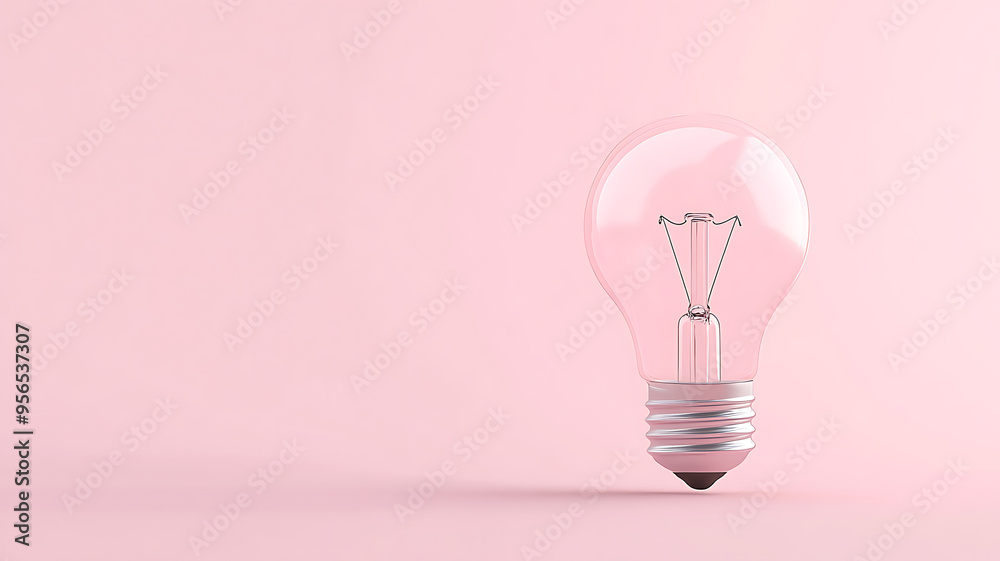 illustration of a light bulb symbolizing an idea on pink background. illustration of a light bulb symbolizing an idea on pink background.