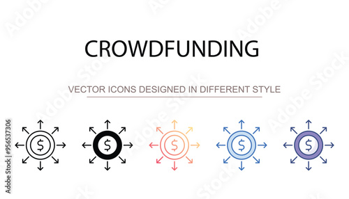 Crowdfunding design with white background stock illustration