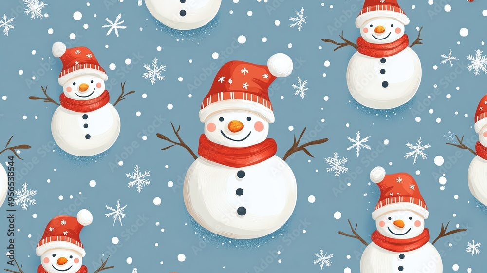 Cute Snowman with Gifts for a Merry Christmas and New Year Festival Wallpaper Cute Snowman with Gifts for a Merry Christmas and New Year Festival Wallpaper