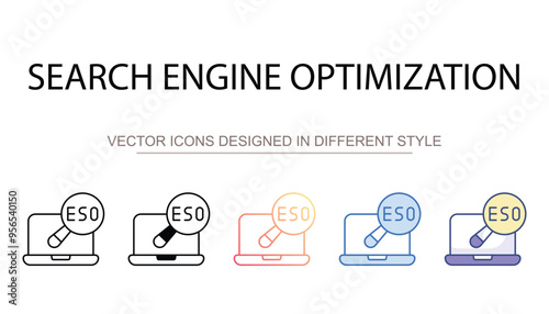 Search engine optimization icon design with white background stock illustration