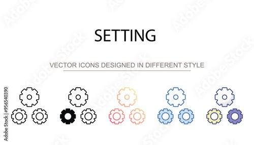 Setting icon design with white background stock illustration