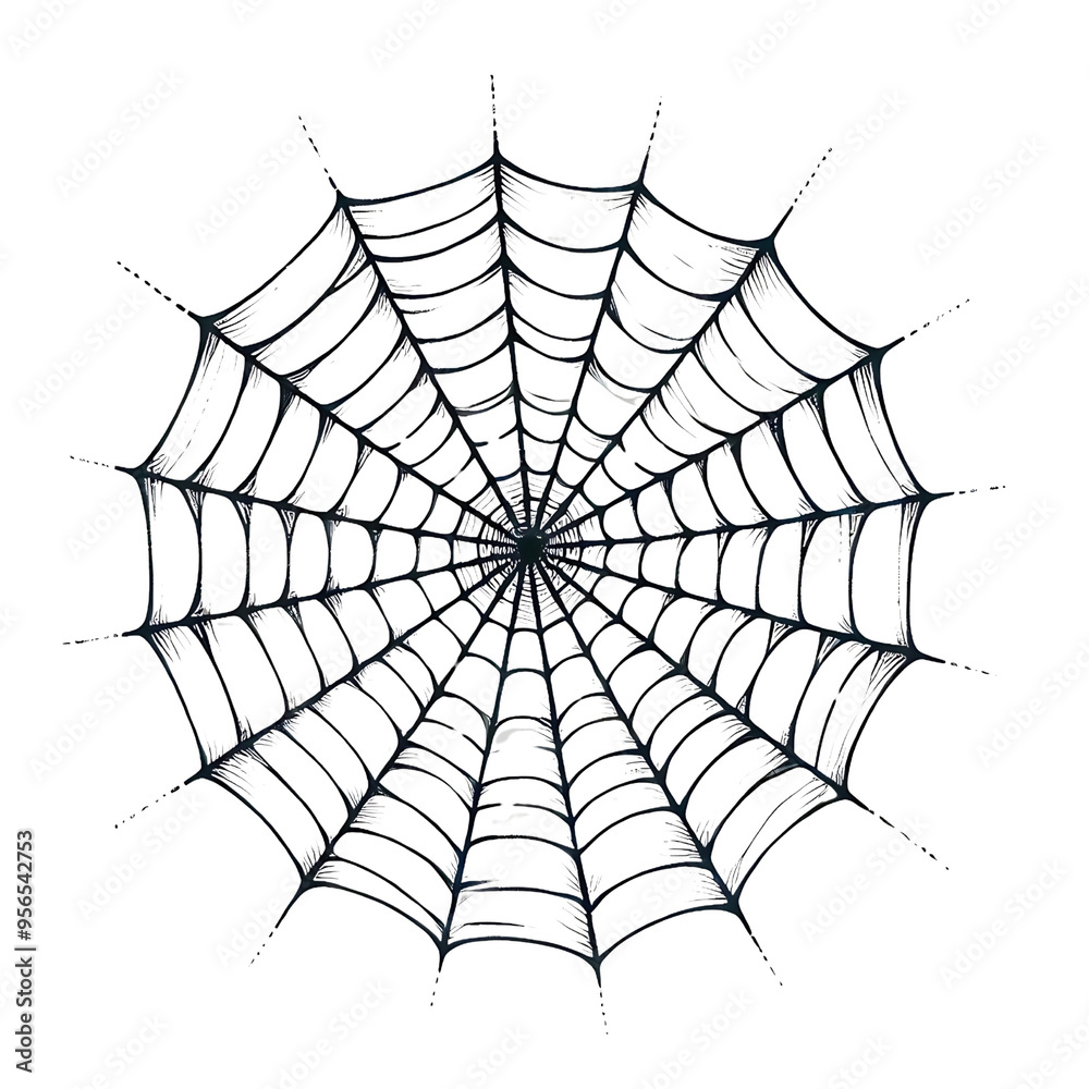 Fototapeta premium spider on web, no background, generative ai