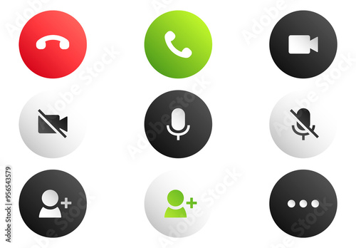 Tableau sur toile Smartphone call icon png set