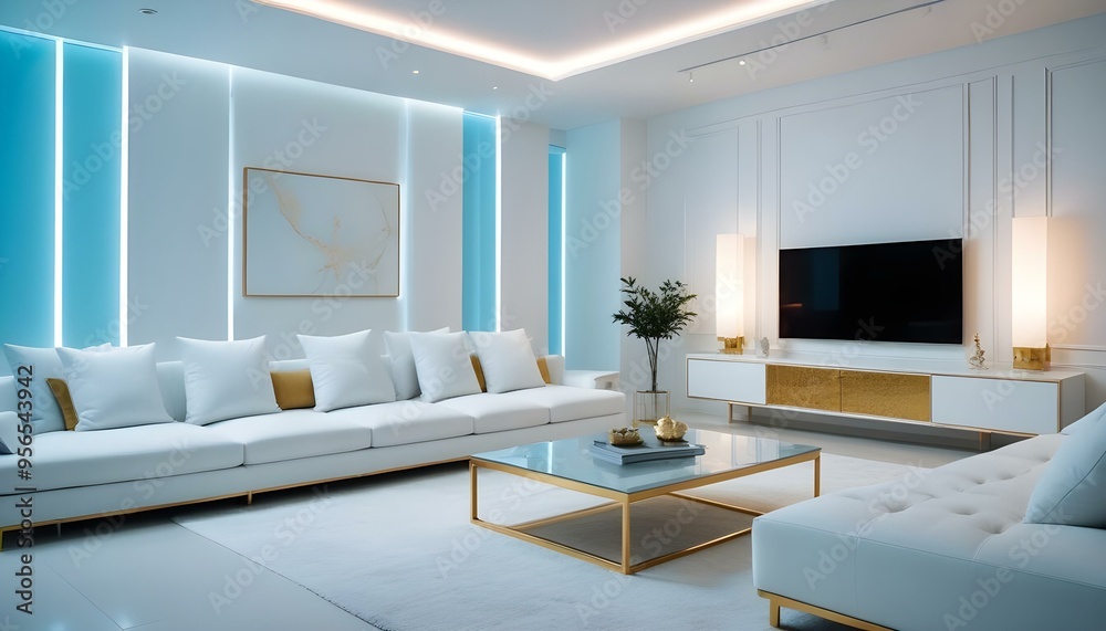 Photo interior modern design room 3d illustration Photo interior modern design room 3d illustration