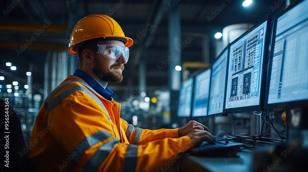 Unhappy Engineer Operator Using SCADA System At Industrial Plant : Generative AI Unhappy Engineer Operator Using SCADA System At Industrial Plant : Generative AI