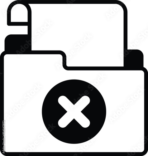 A folder with an X on it