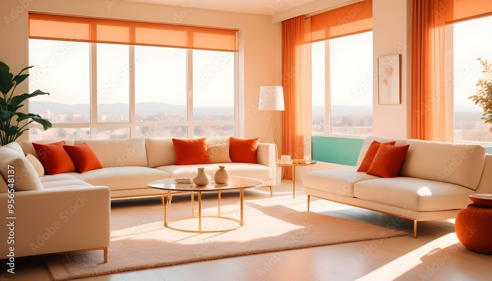 Fototapeta premium Photo interior modern design room 3d illustration