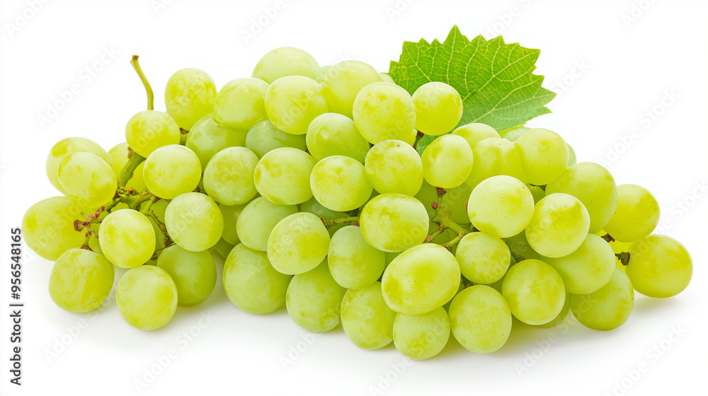Natural green grape bunch isolated in a white background. Natural green grape bunch isolated in a white background.