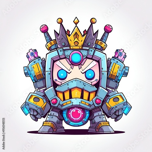 Cartoon King Robot