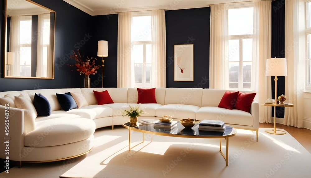 Fototapeta premium Photo interior modern design room 3d illustration