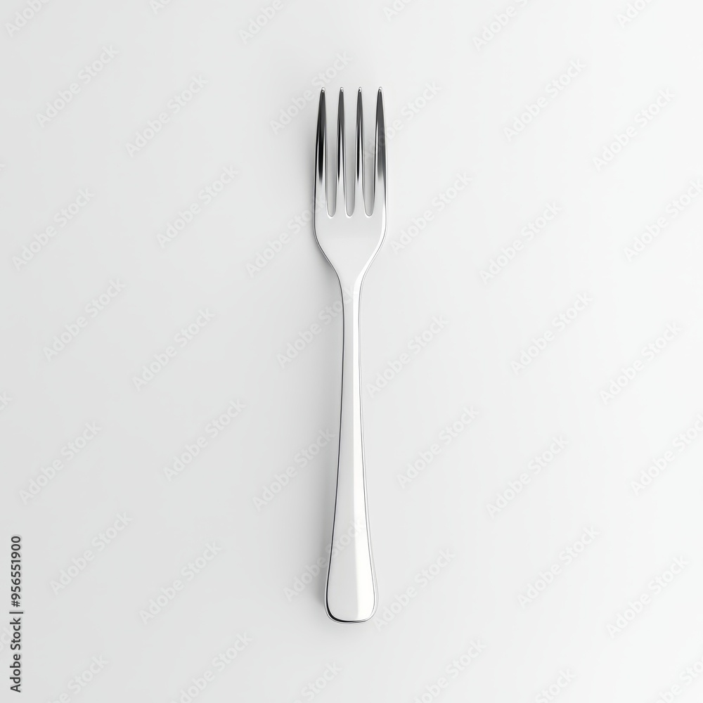 Whimsical Pastel Silver Fork 3D Render: Minimalist Design with Rounded Tines Whimsical Pastel Silver Fork 3D Render: Minimalist Design with Rounded Tines