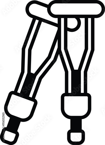 black and white crutches with handles