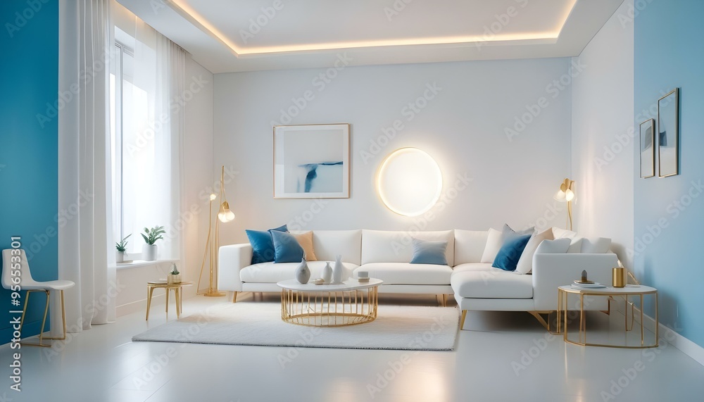 Photo interior modern design room 3d illustration Photo interior modern design room 3d illustration