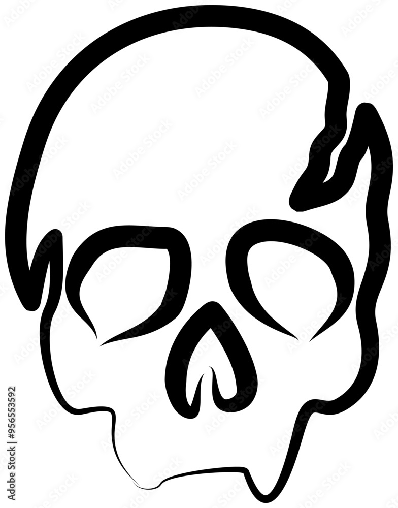 Vector icon of a stylized skull, featuring a minimalistic and bold line art design. Isolated on a transparent background, this illustration is ideal for Halloween, logos, and tattoo designs Vector icon of a stylized skull, featuring a minimalistic and bold line art design. Isolated on a transparent background, this illustration is ideal for Halloween, logos, and tattoo designs
