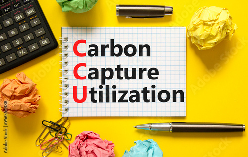 Obraz na plátně CCU Carbon capture utilization symbol