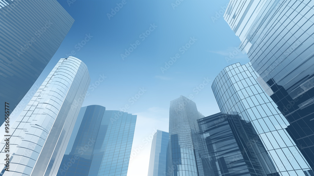 Curved Glass Skyscrapers In A Modern Urban Cityscape Curved Glass Skyscrapers In A Modern Urban Cityscape