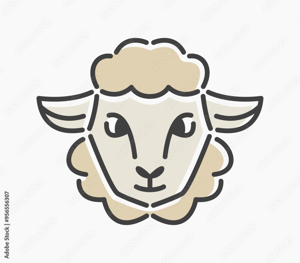 sheep head cartoon flat line art. Illustration of sheep head, ideal for needs related to Eid al-Adha, animals, farm, and more. sheep head cartoon flat line art. Illustration of sheep head, ideal for needs related to Eid al-Adha, animals, farm, and more.