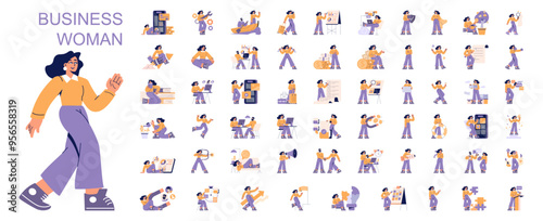 Businesswoman. Flat Vector Illustration