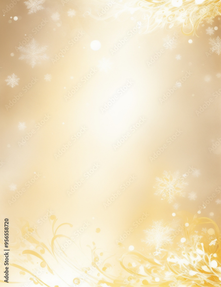 golden christmas background - abstract golden snow background - Generative AI golden christmas background - abstract golden snow background - Generative AI