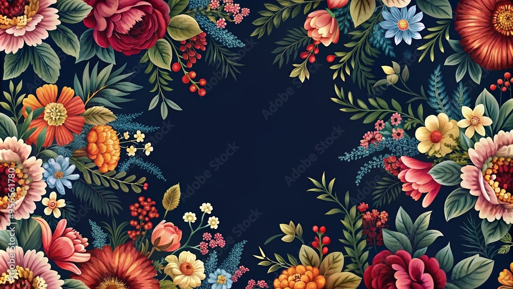 Bold floral pattern on a dark background, floral, pattern, wallpaper, textile, dark, background, design, vintage Bold floral pattern on a dark background, floral, pattern, wallpaper, textile, dark, background, design, vintage