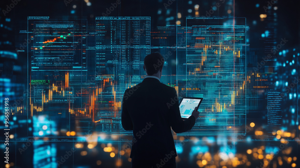 ビジネスファイナンス データ分析 解析 イメージ背景素材