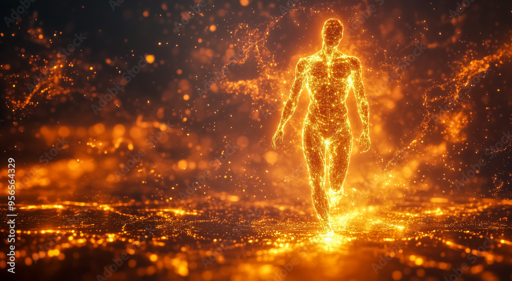 Conceptual image of a glowing human figure representing a strong immune system surrounded by vibrant energy
Conceptual image of a glowing human figure representing a strong immune system surrounded by vibrant energy