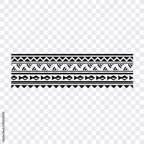 Polynesian tattoo tribal band design. Samoan tattoo tribal ornament border.
 Decorative seamless pattern.