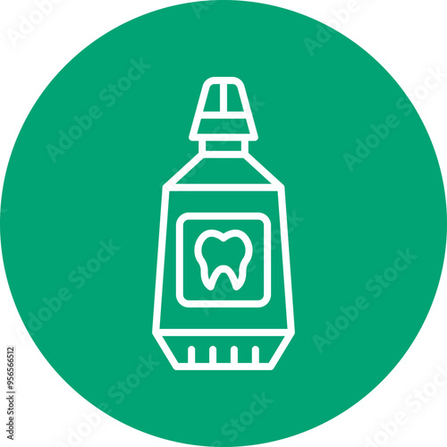 Mouthwash line circle icon