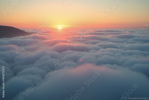 A beautiful sunset scene with clouds as far as the eye can see, perfect for backgrounds and travel images