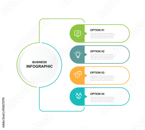Design template infographic vector element with 4 line step diagram process suitable for business information and web presentation
