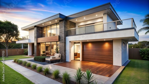 Modern Australian house with sleek design and outdoor living space, modern, Australian, house, sleek, design