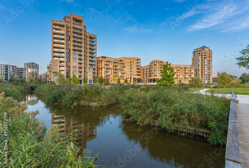 Photography Holland Park Diemen, modern residential district at south-eastern edge of Amster