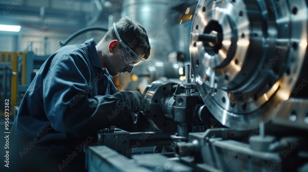 Mechanical engineer teaching Machining center machine. Mechanical engineer teaching Machining center machine.