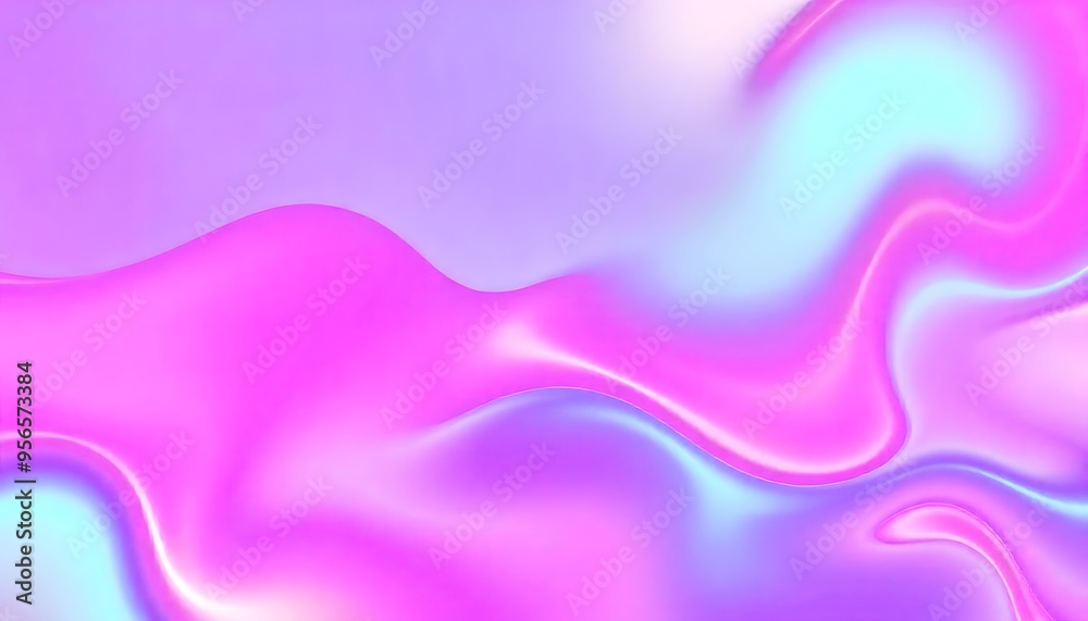 Obraz premium 3D Colorful holographic abstract background. iridescent texture, liquid metal, wavy with shiny texture. purple and blue holo fluid shapes colorful background