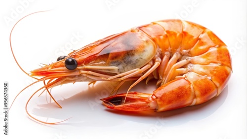 Wallpaper Mural Close-up of a cooked shrimp on a clean white background, shrimp, seafood, delicious, appetizer, fresh, cooked, gourmet Torontodigital.ca