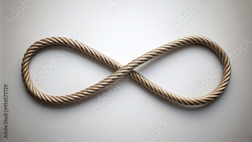 Infinity sign made of wire rope, metal hawser, steel cable , wire rope, metal hawser, steel cable, infinity, sign, render photo