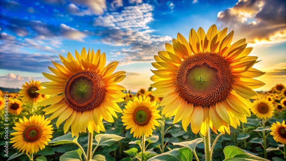 Vibrant sunflowers burst with joy, symbolizing the beauty and simplicity of finding happiness in everyday life, reminding us to cherish the little things. Vibrant sunflowers burst with joy, symbolizing the beauty and simplicity of finding happiness in everyday life, reminding us to cherish the little things.