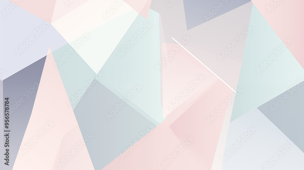 Fototapeta premium Soft Pastel Geometric Abstract With Delicate Layering And Translucent Shapes