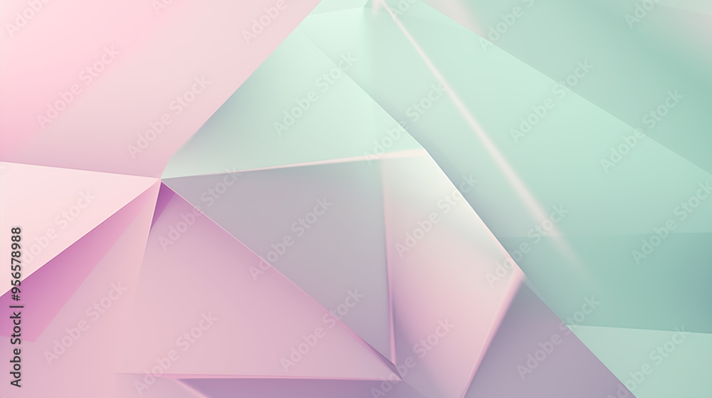 Soft Pastel Geometric Art With Sharp Folded Angles And Subtle Color Gradients