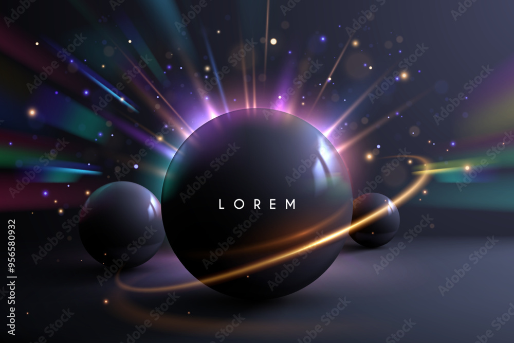 Spheres with color light effects
