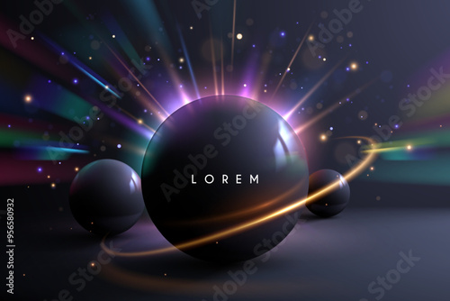Spheres with color light effects