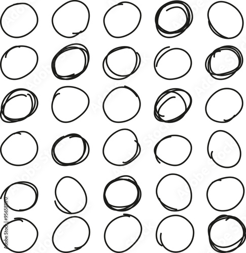 A set of hand-drawn circles