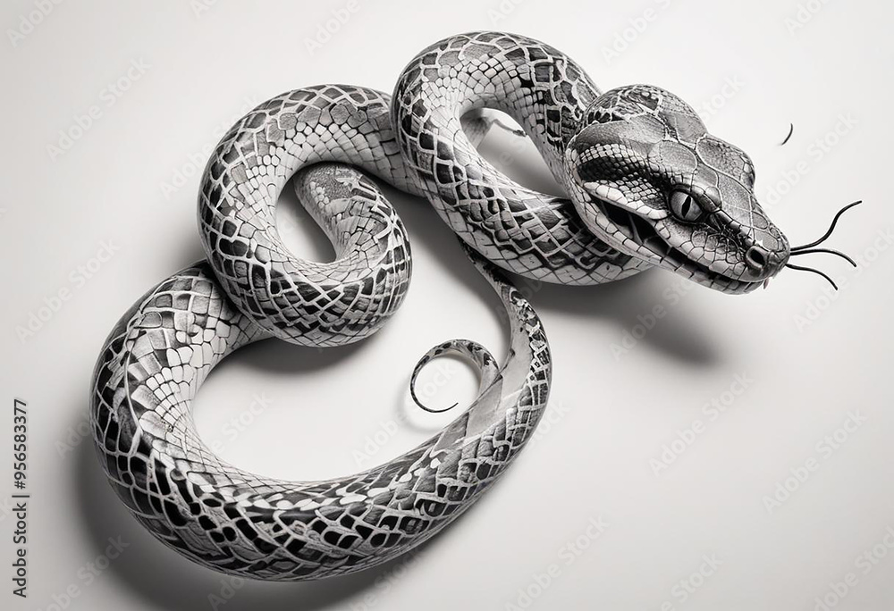 a photo of snake drawing made with generative AI a photo of snake drawing made with generative AI