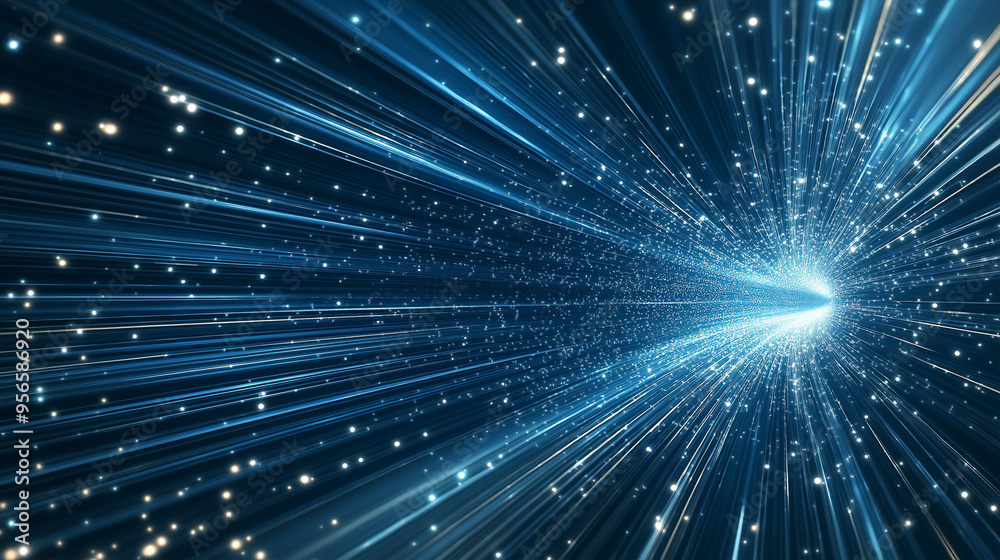Obraz premium Abstract flight in retro neon hyper warp space in the tunnel 3d illustration