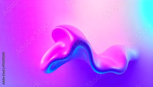 Colorful abstract Holographic background. fluid shapes in shades of pink, purple, and blue, liquid metal, foil, wavy with shiny texture. purple and blue holo fluid shapes colorful background