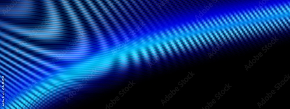 Fototapeta premium beautiful abstract wave technology black background with blue light digital effect corporate concept