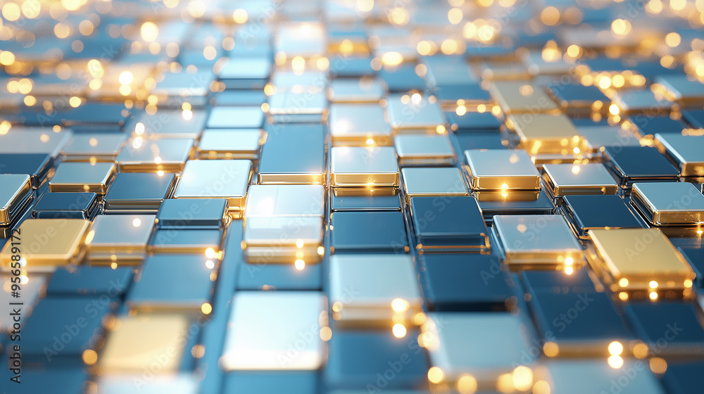 Fototapeta premium Abstract structures of illuminated cubes