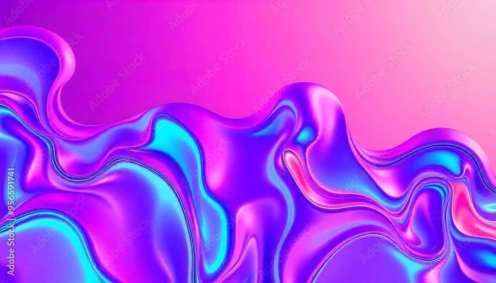 Colorful abstract Holographic background. fluid shapes in shades of pink, purple, and blue, liquid metal, foil, wavy with shiny texture. purple and blue holo fluid shapes colorful background Colorful abstract Holographic background. fluid shapes in shades of pink, purple, and blue, liquid metal, foil, wavy with shiny texture. purple and blue holo fluid shapes colorful background